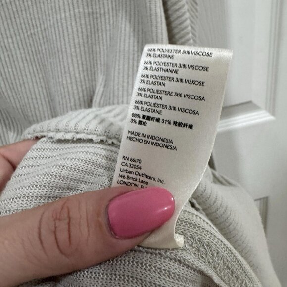 We The Free‎ Sweater Women's Size M Gray Back Slit Cowl Neck Ribbed Long Sleeve - Picture 8 of 10